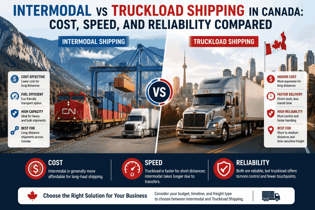 Intermodal vs Truckload Shipping in Canada